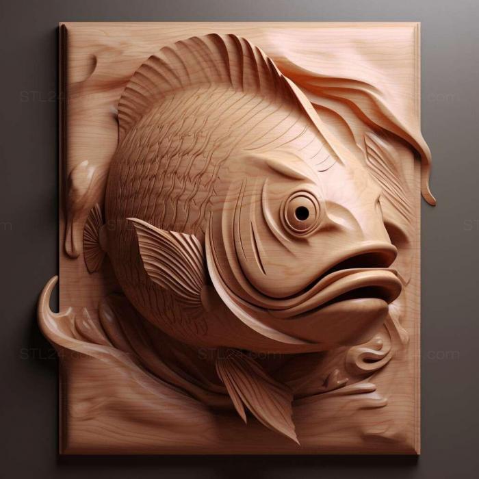 Природа и животные (Рыба Фарловелла 3, NATURE_2679) 3D модель для ЧПУ станка